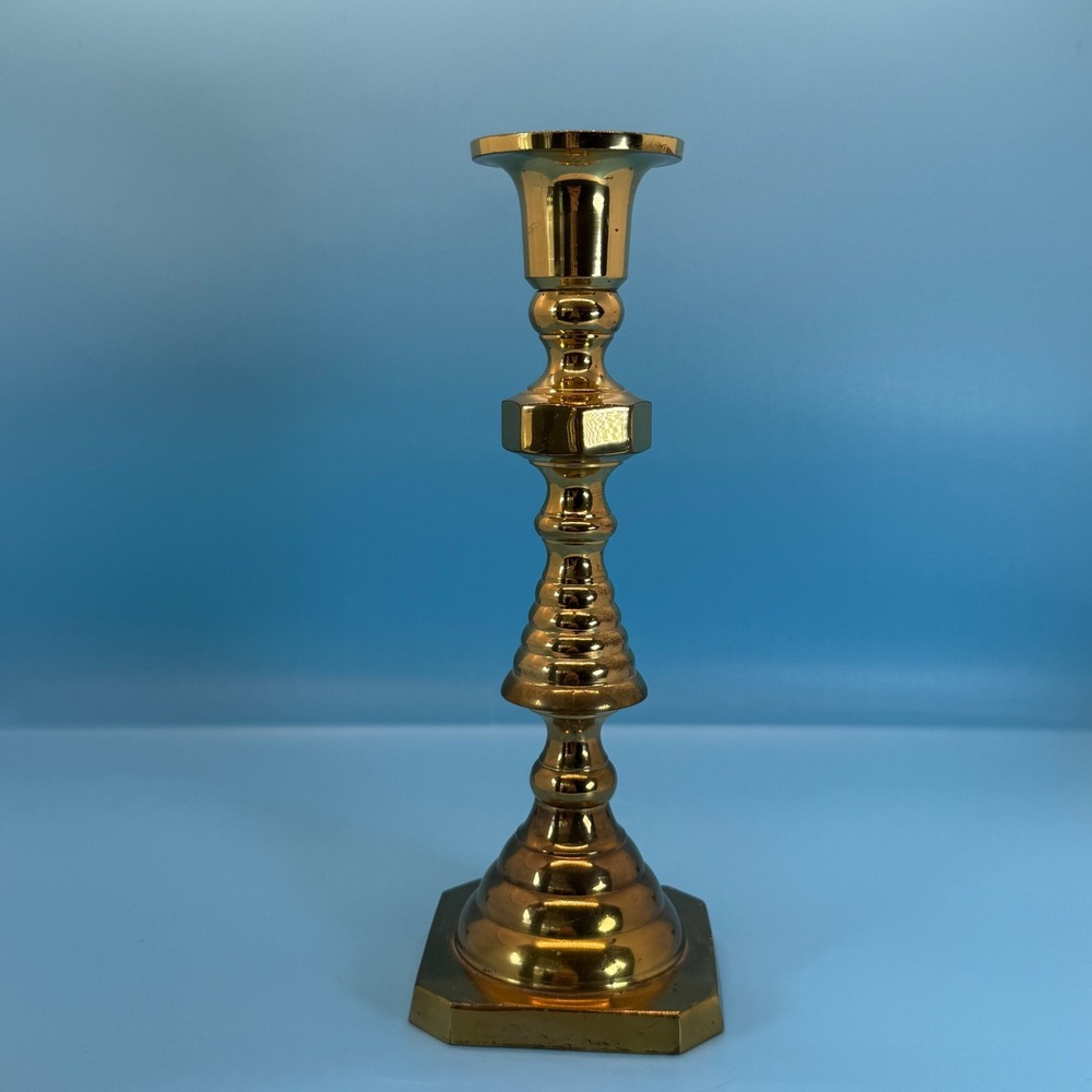 VTG Brass TaperBeehive Candle Holder Medium‎ Victorian Regency Dark Academia Art